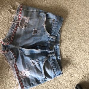 Lee denim shorts with strawberry detailing